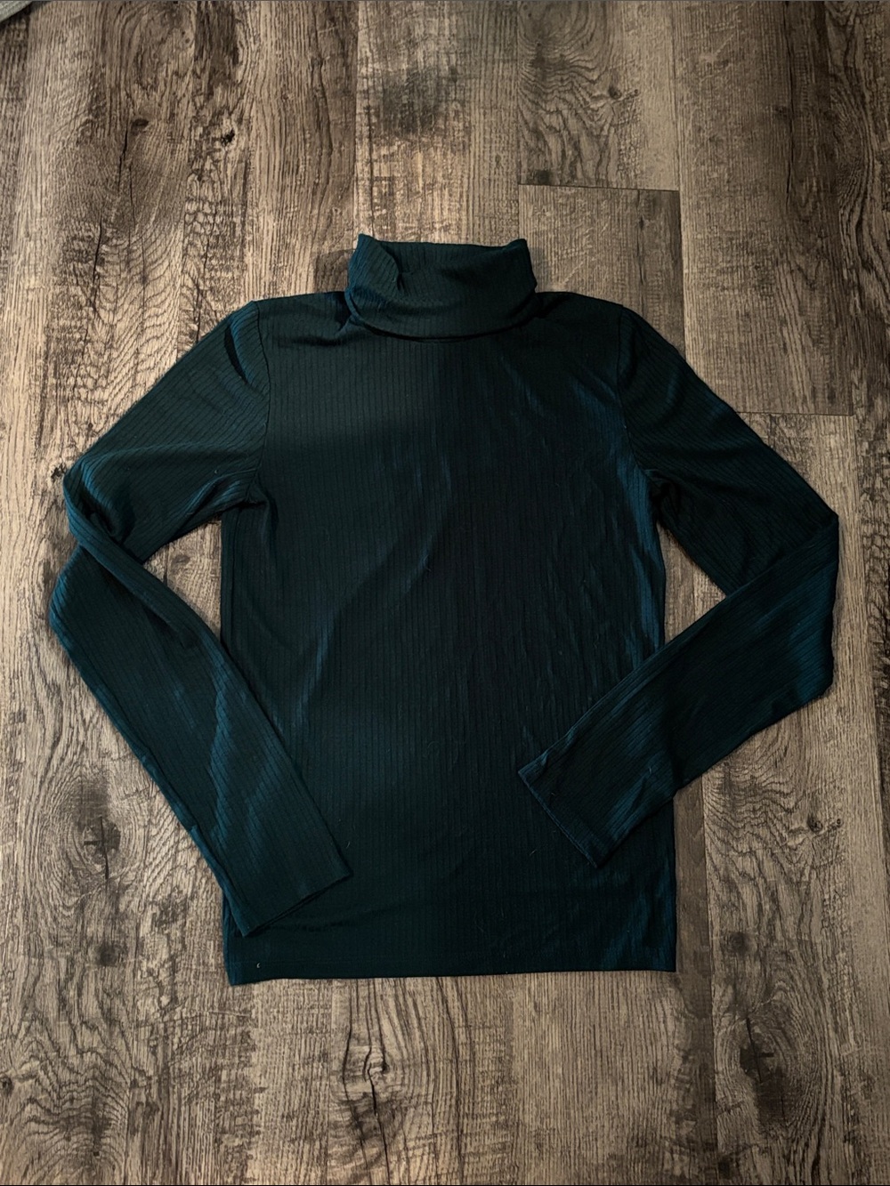 Madewell Ribbed Turtleneck Long Sleeve - Green - Size Medium